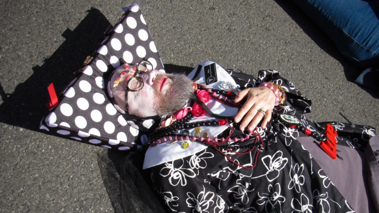 ACT UP hosts die-in over Palantir-Trump contracts